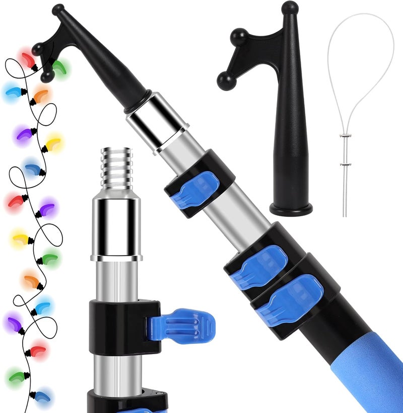 FixOasis 【Upgrade Anti Rotation】5-16 Ft Telescopic Christmas Light Extension Pole,Christmas Light Installation Tools,Christmas Light Extension Pole For Multi-Purpose Light Installation,String Lights,Birdfeeder - Image 1